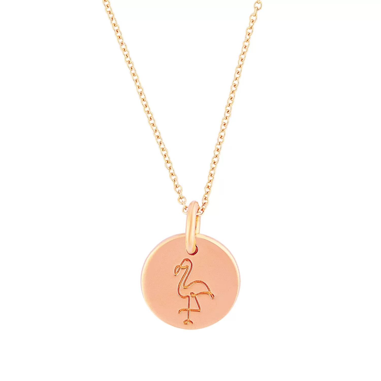 14k Gold 'GYPB' Flamingo Circle Necklace by Lindsey Gurk