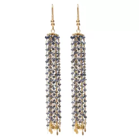 18k Gold and Blue Sapphire Lubna Earring