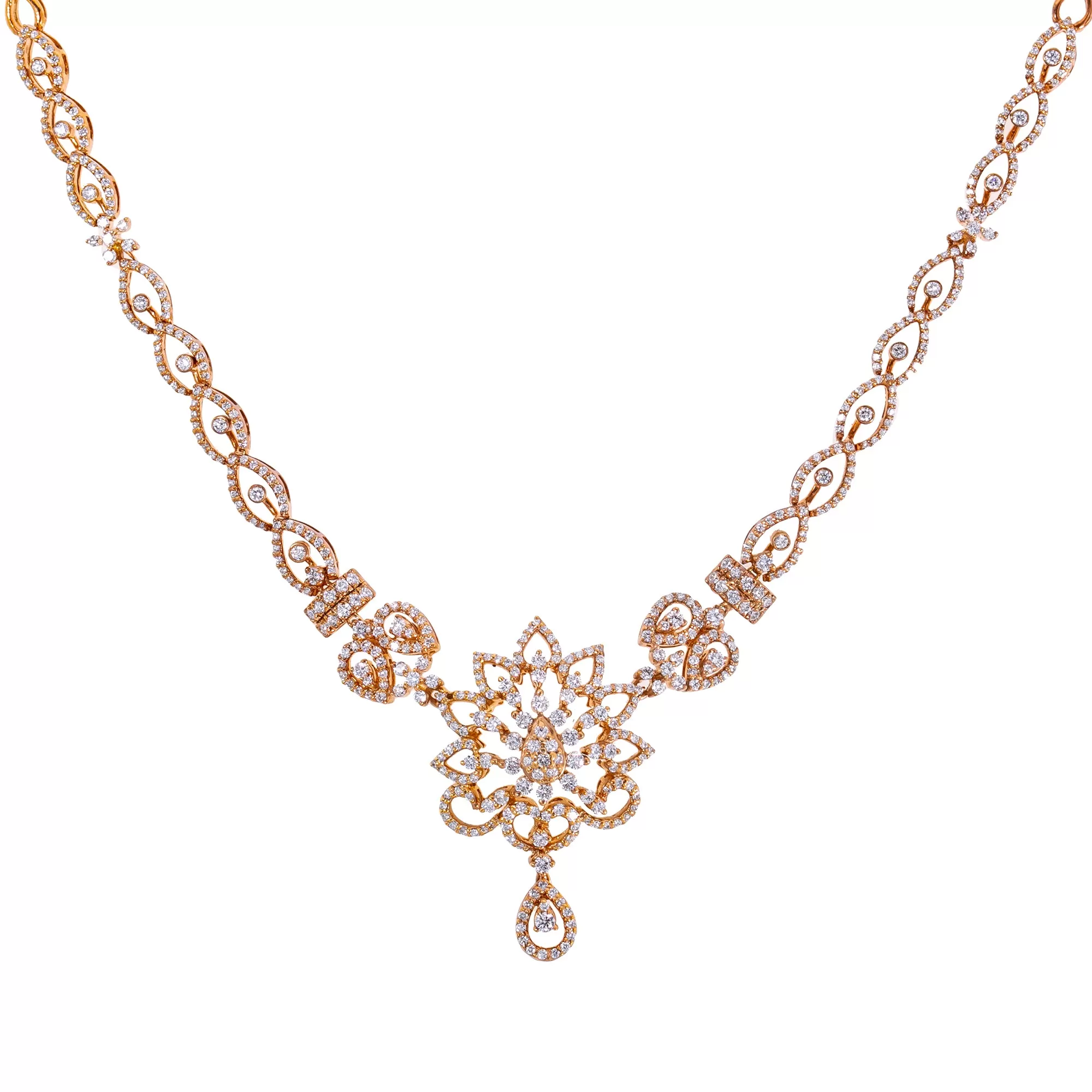 18K Rose Gold Diamond Jewelry Set (37.4gm)