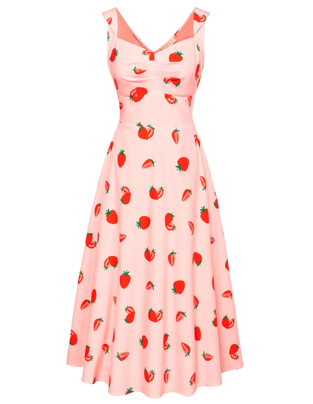 1950s Vintage Cocktail Swing Dresses Summer Square Neck Sleeveless A-Line Midi Dress with Pockets