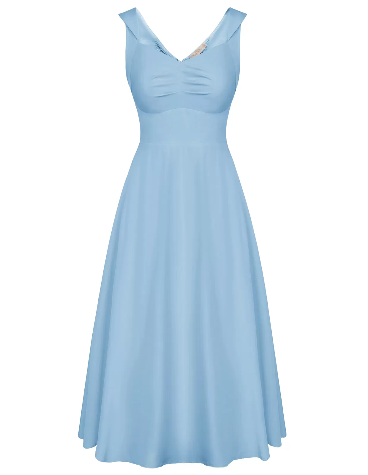 1950s Vintage Cocktail Swing Dresses Summer Square Neck Sleeveless A-Line Midi Dress with Pockets