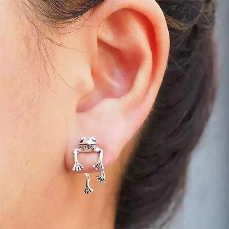 2-Piece Frog Dangle Stud Earrings