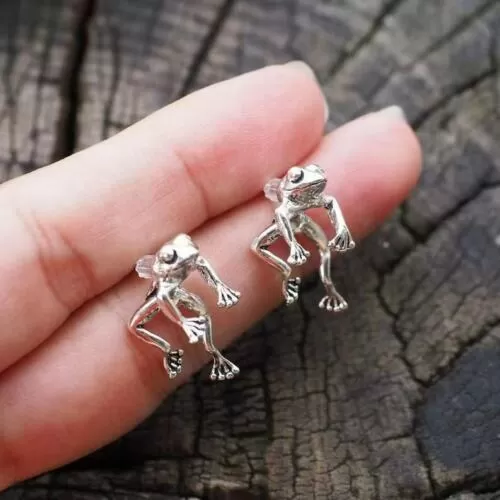 2-Piece Frog Dangle Stud Earrings