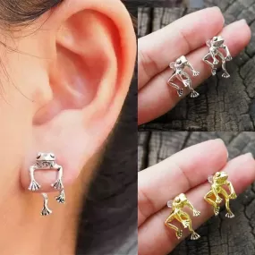 2-Piece Frog Dangle Stud Earrings