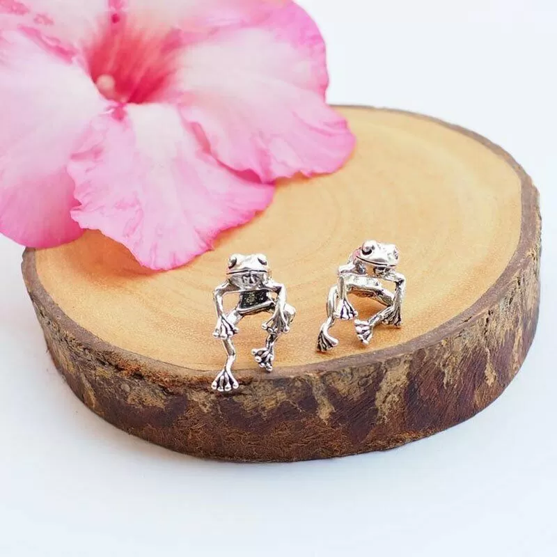 2-Piece Frog Dangle Stud Earrings