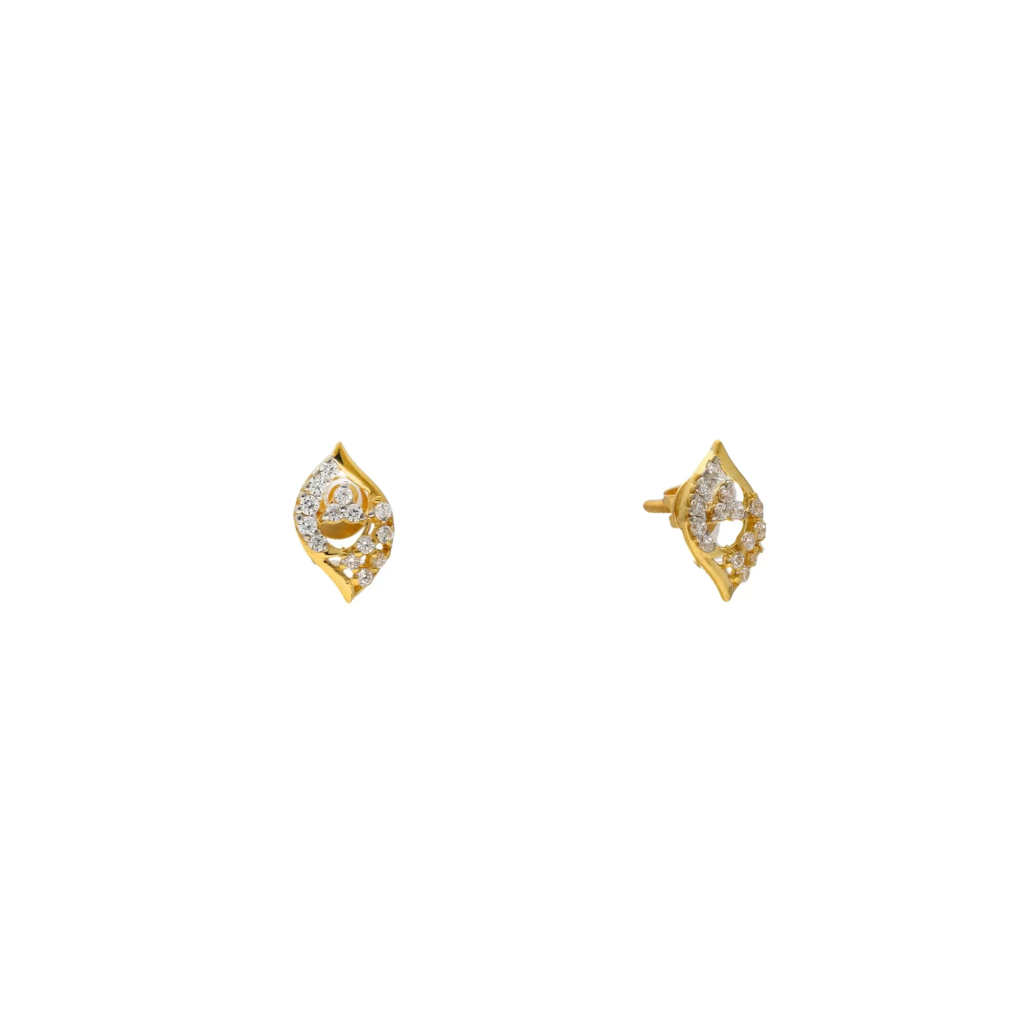 22K Yellow Gold & CZ Fancy Pendant Set (7gm)