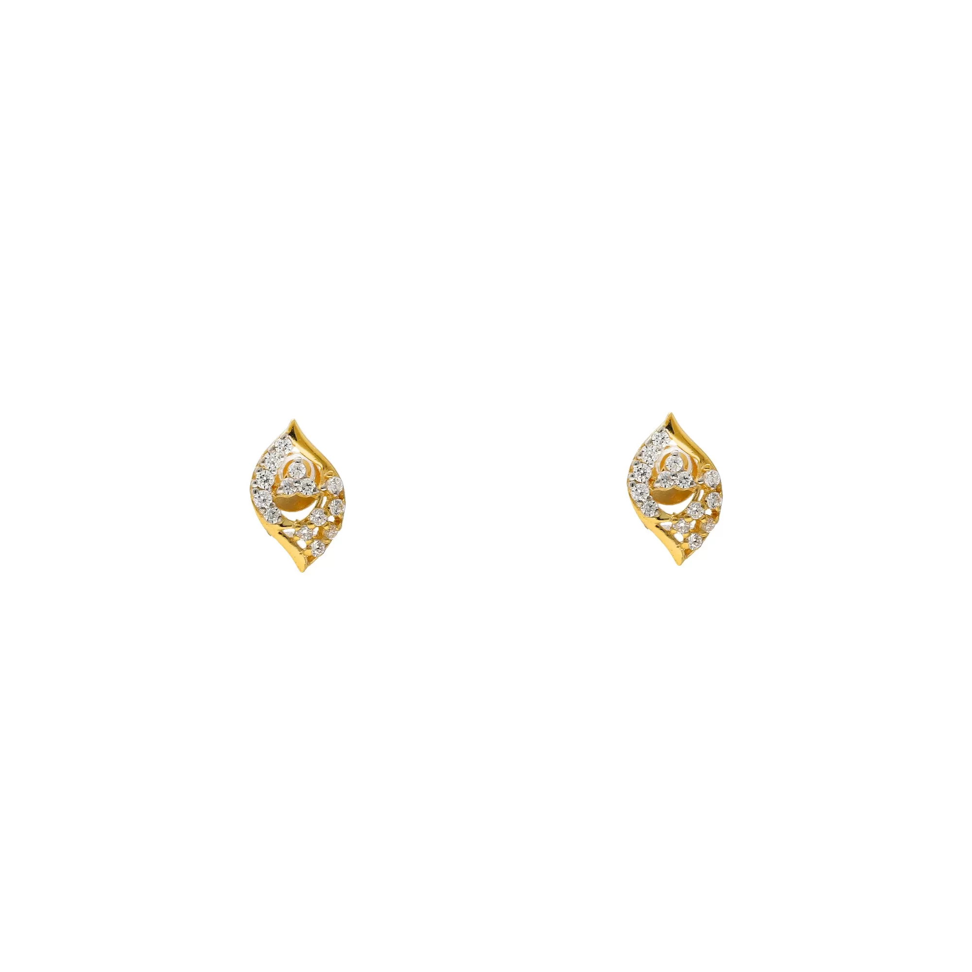 22K Yellow Gold & CZ Fancy Pendant Set (7gm)