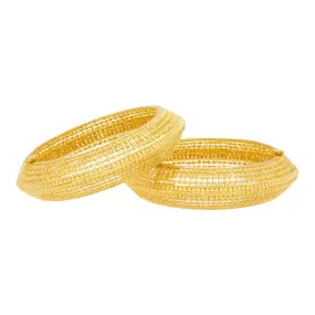 22K Yellow Gold Filigree Bangle Set (74.5 grams)