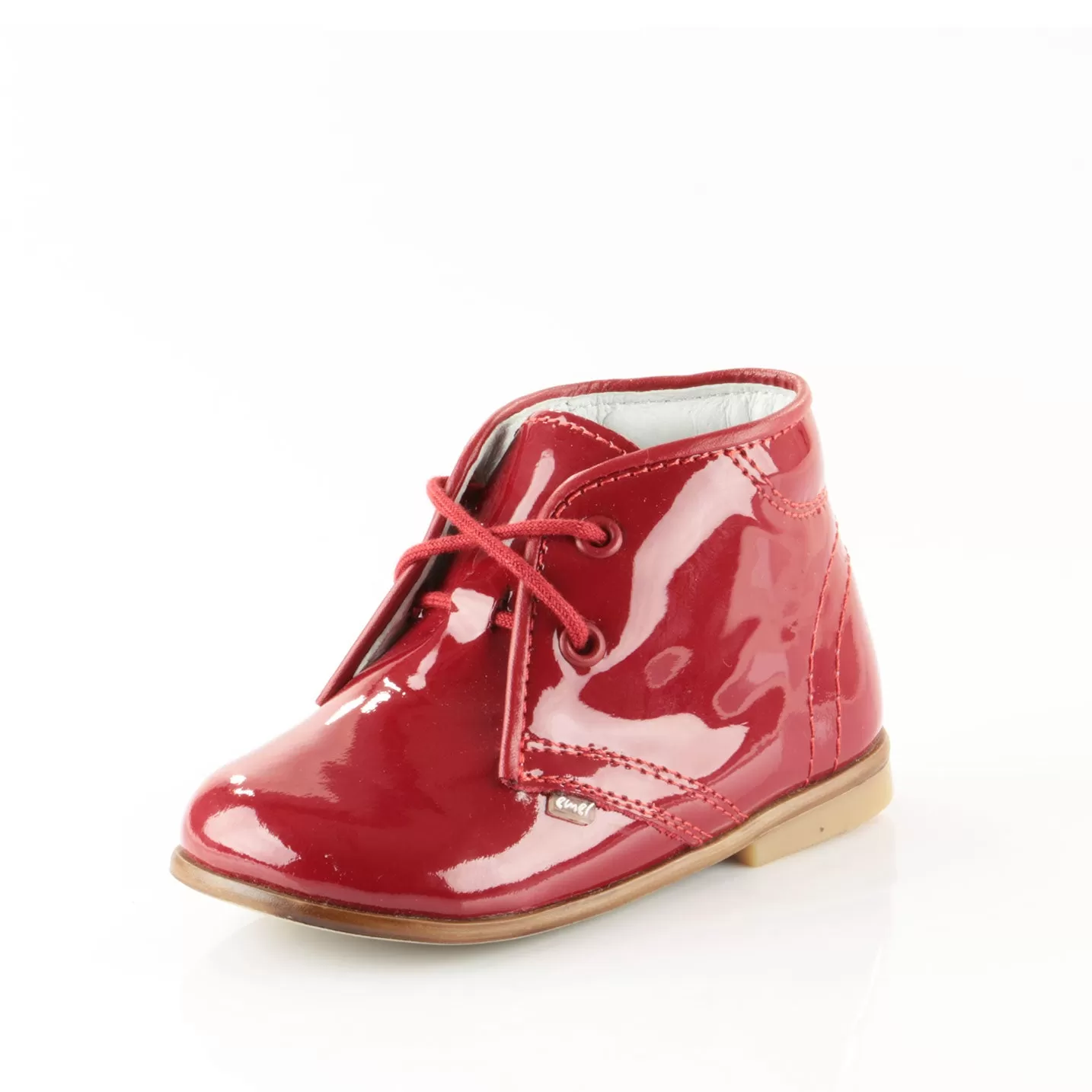 (2393-1) Emel red patent classic first shoes