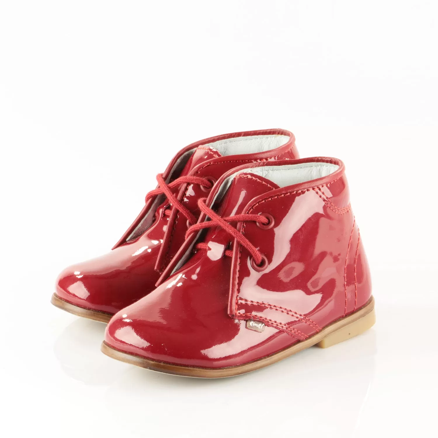 (2393-1) Emel red patent classic first shoes