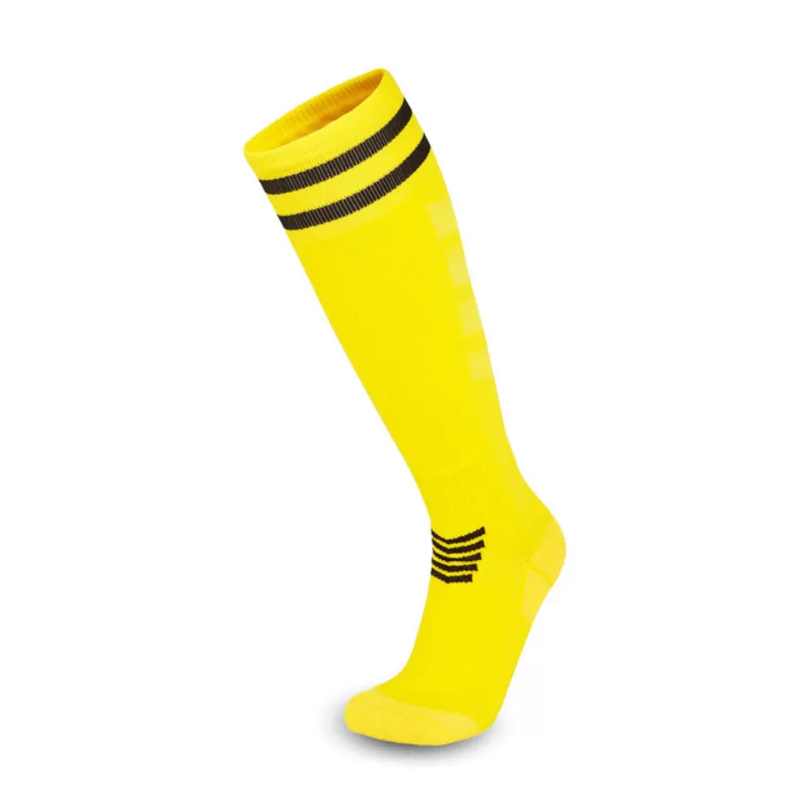 3 Pack Junior Yellow Football Socks with Striped