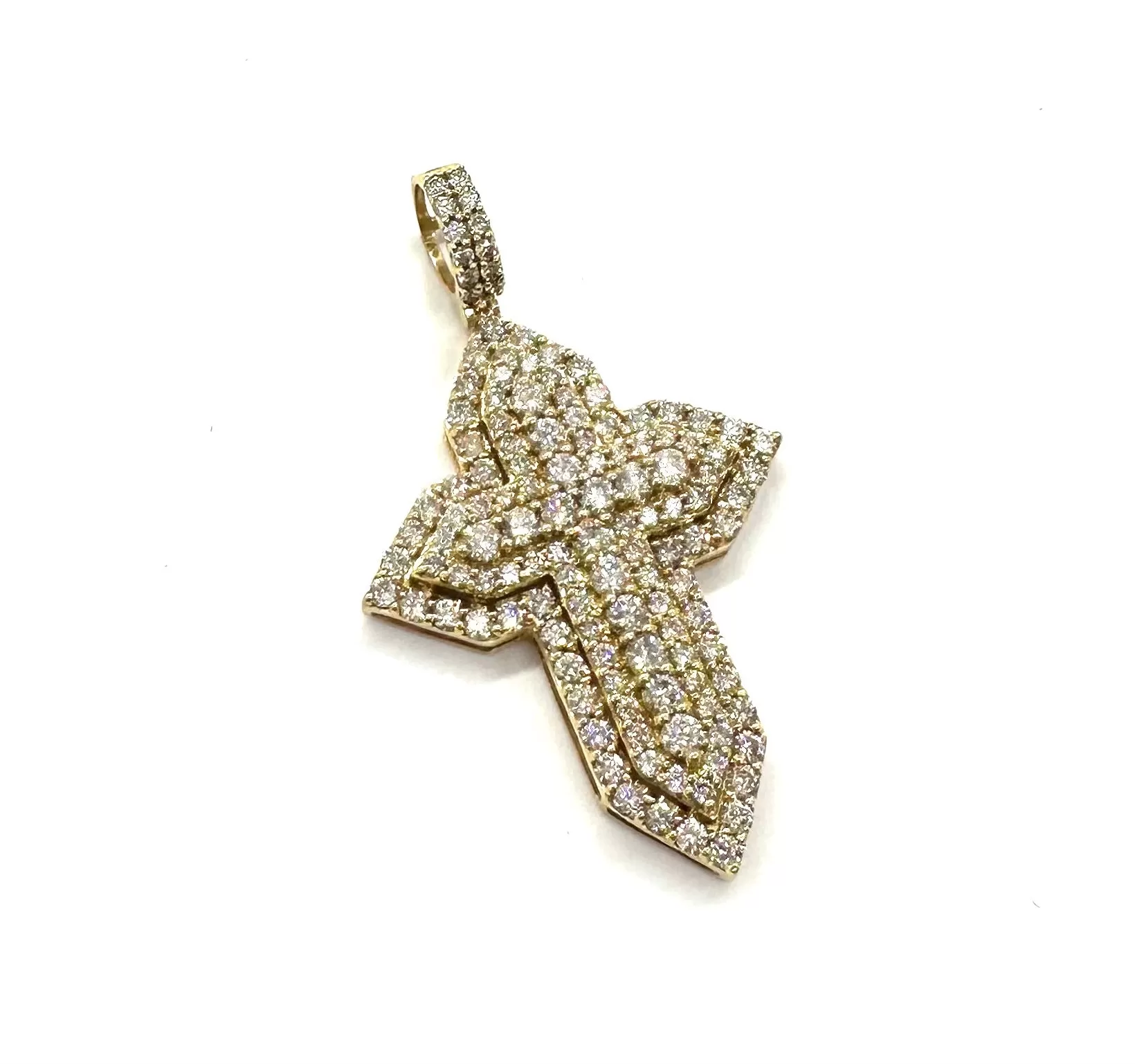 3.39 CTW 3-Row Diamond Cross