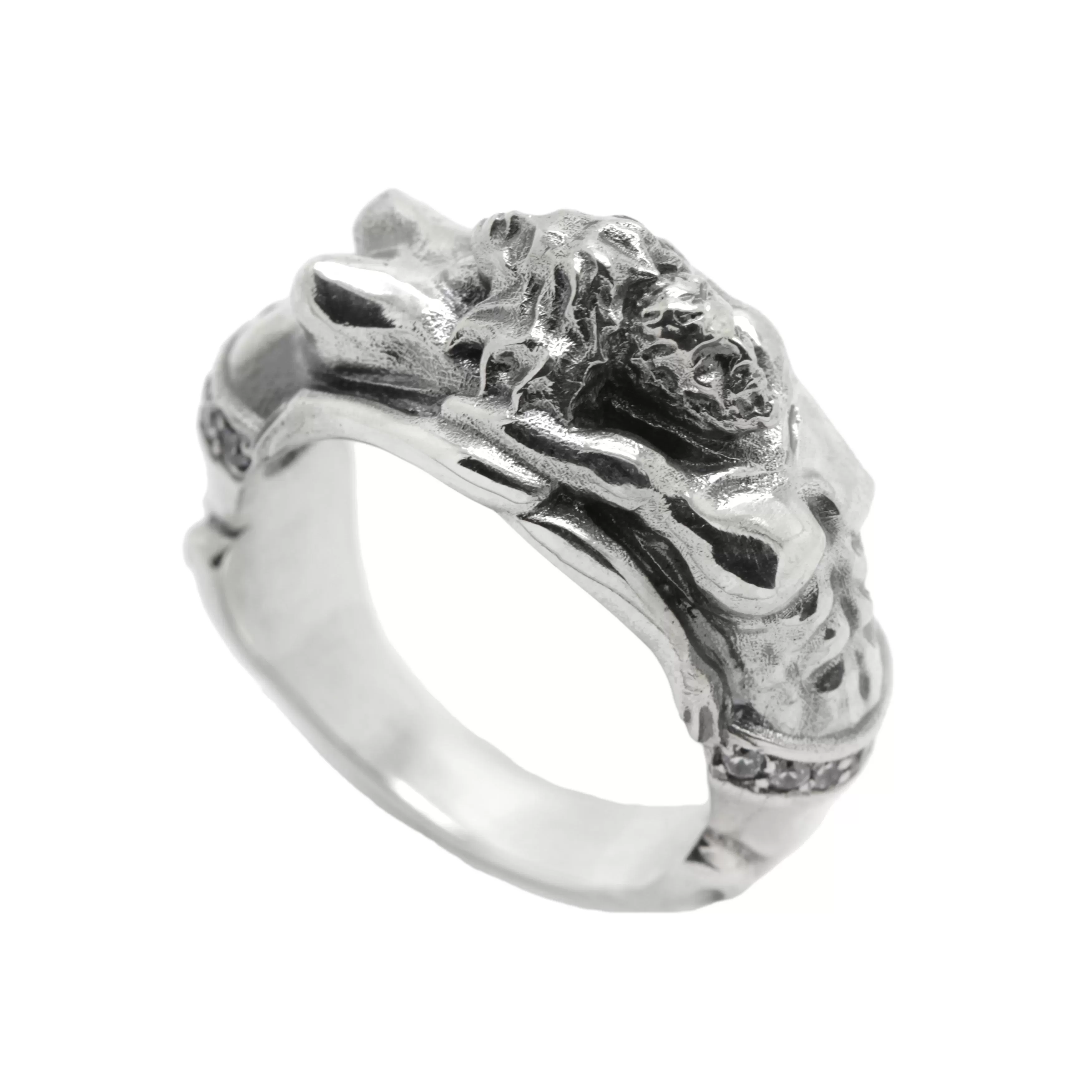 Adam and Eve Paradise Lost Engagement Ring, Women Band Sterling Silver Ring