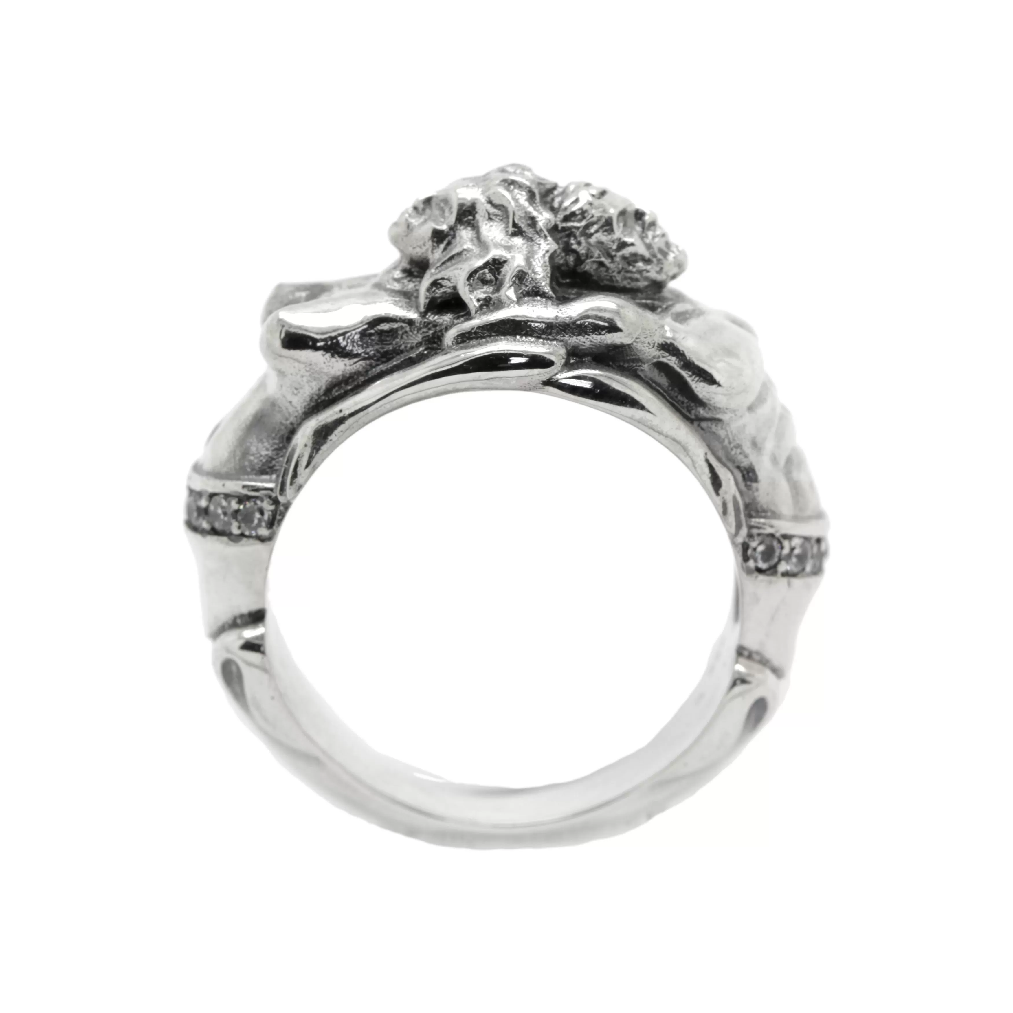 Adam and Eve Paradise Lost Engagement Ring, Women Band Sterling Silver Ring