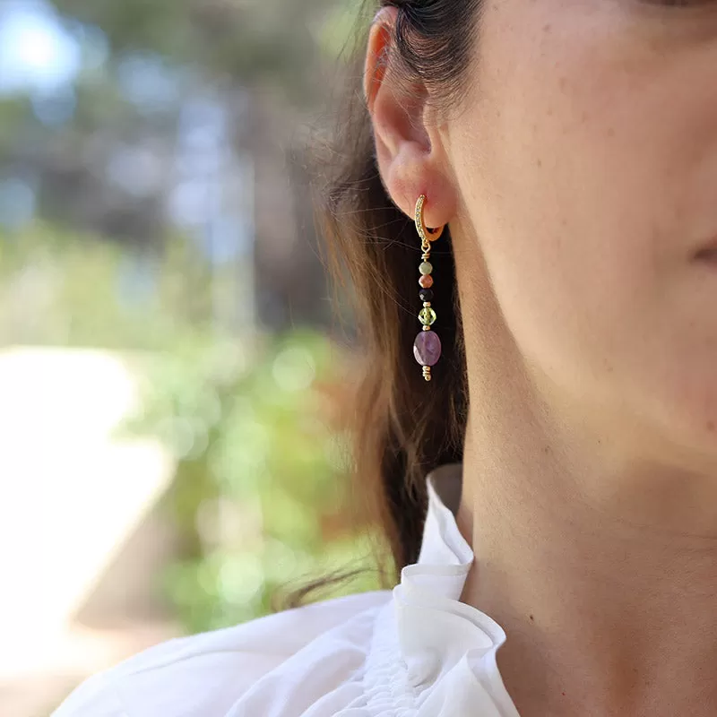 Amethyst and Tourmaline Earrings