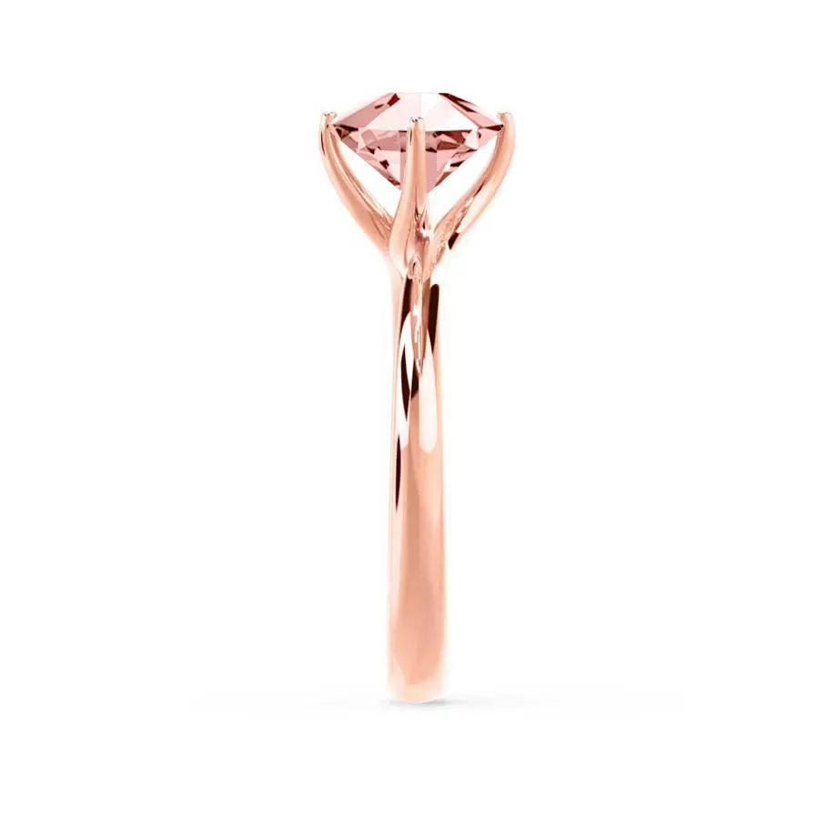 ANNORA - Chatham® Champagne Sapphire 18k Rose Gold Twist Solitaire Ring