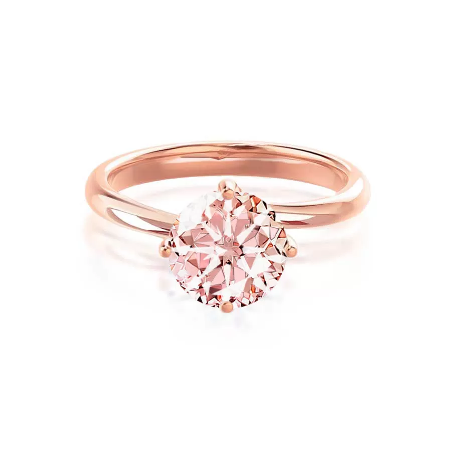 ANNORA - Chatham® Champagne Sapphire 18k Rose Gold Twist Solitaire Ring