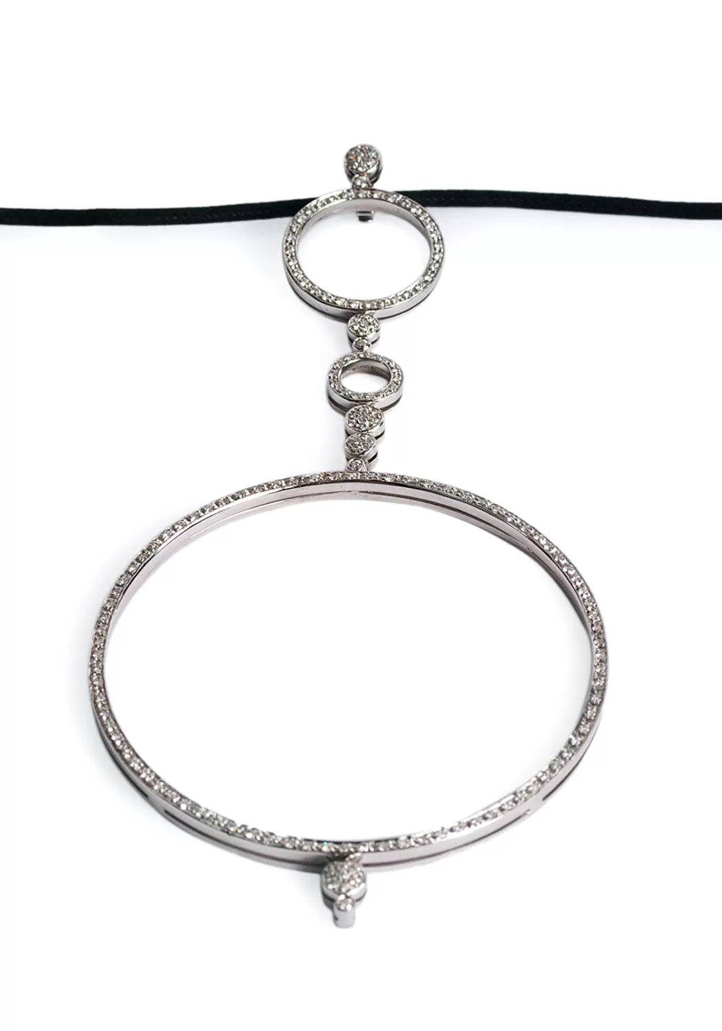 Antonini Alaska 18K White Gold Diamond Circle Pendant Necklace