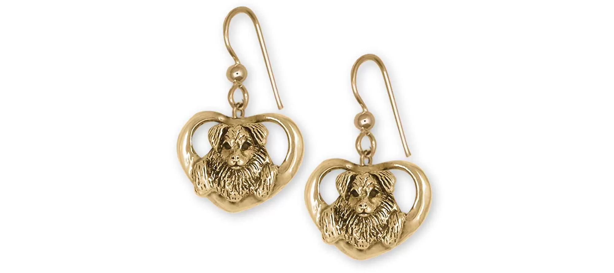 Australian Shepherd Jewelry 14k Gold Vermeil Handmade Australian Shepherd Earrings  ASH1-EVM