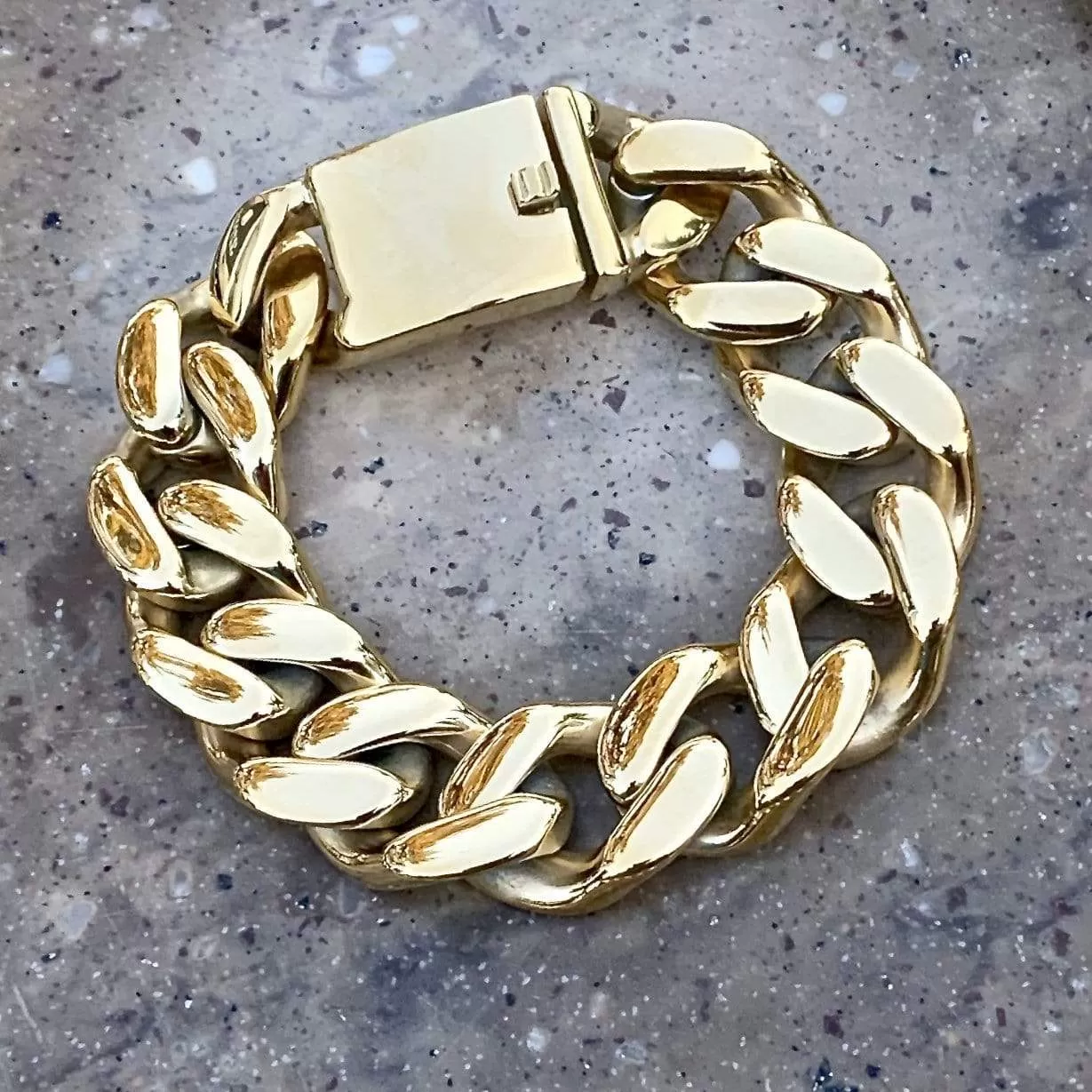 Bagger Bracelet - EASY BIKER - Gold - 3/4 wide - B74