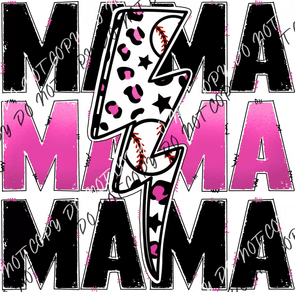 Baseball Mama Pink DTF Transfer