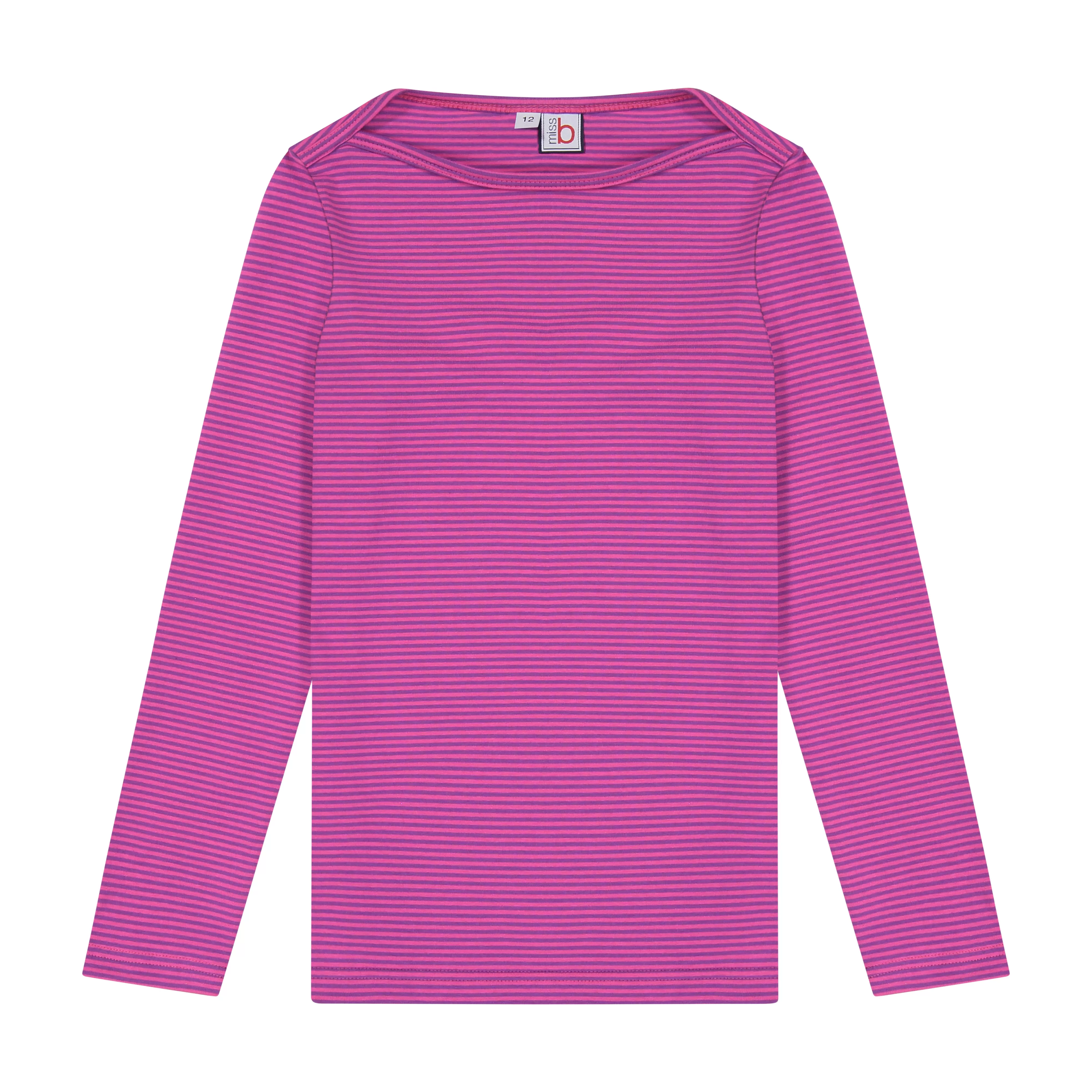 Bateau Tee Pink Purple Stripe