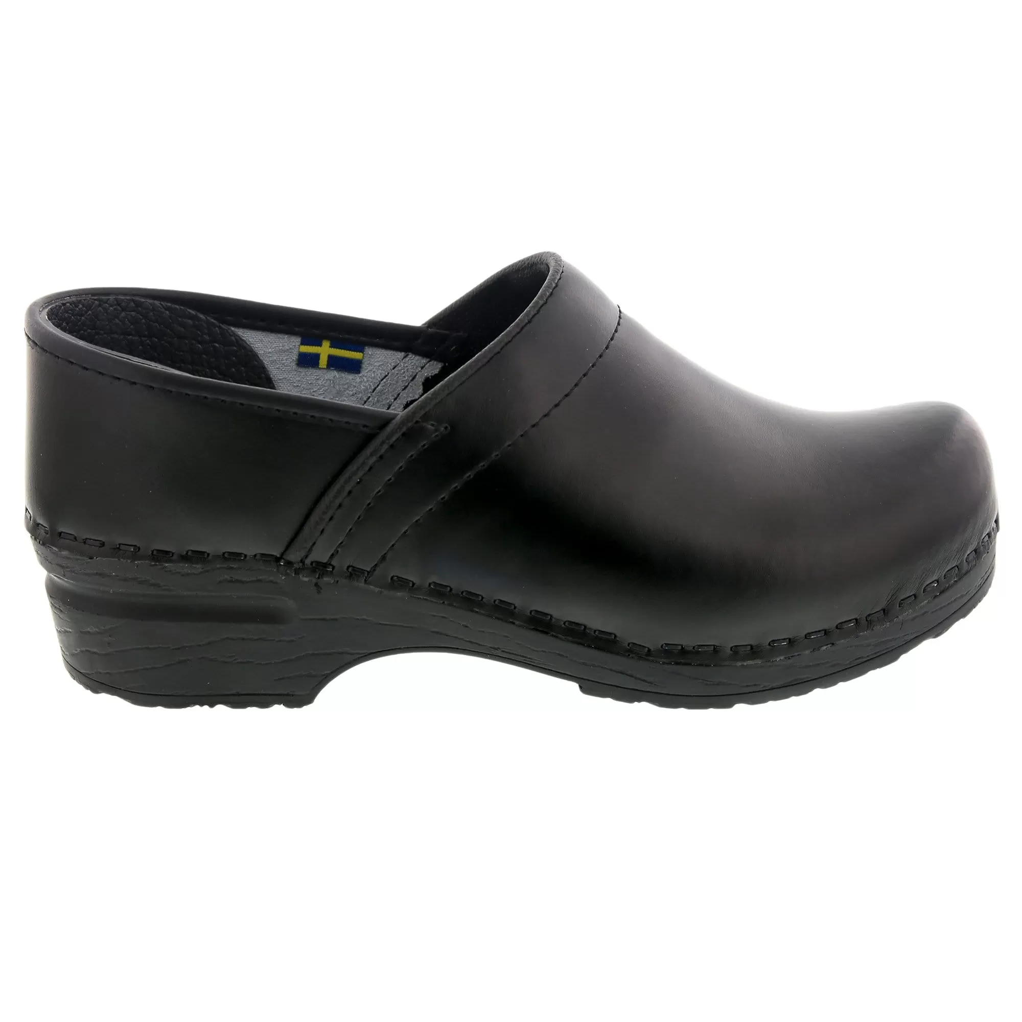 BJORK Professional ELLA Black Leather Clogs