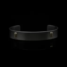 Black Zirconium and Gold Men's Split Cuff Bracelet Custom Made