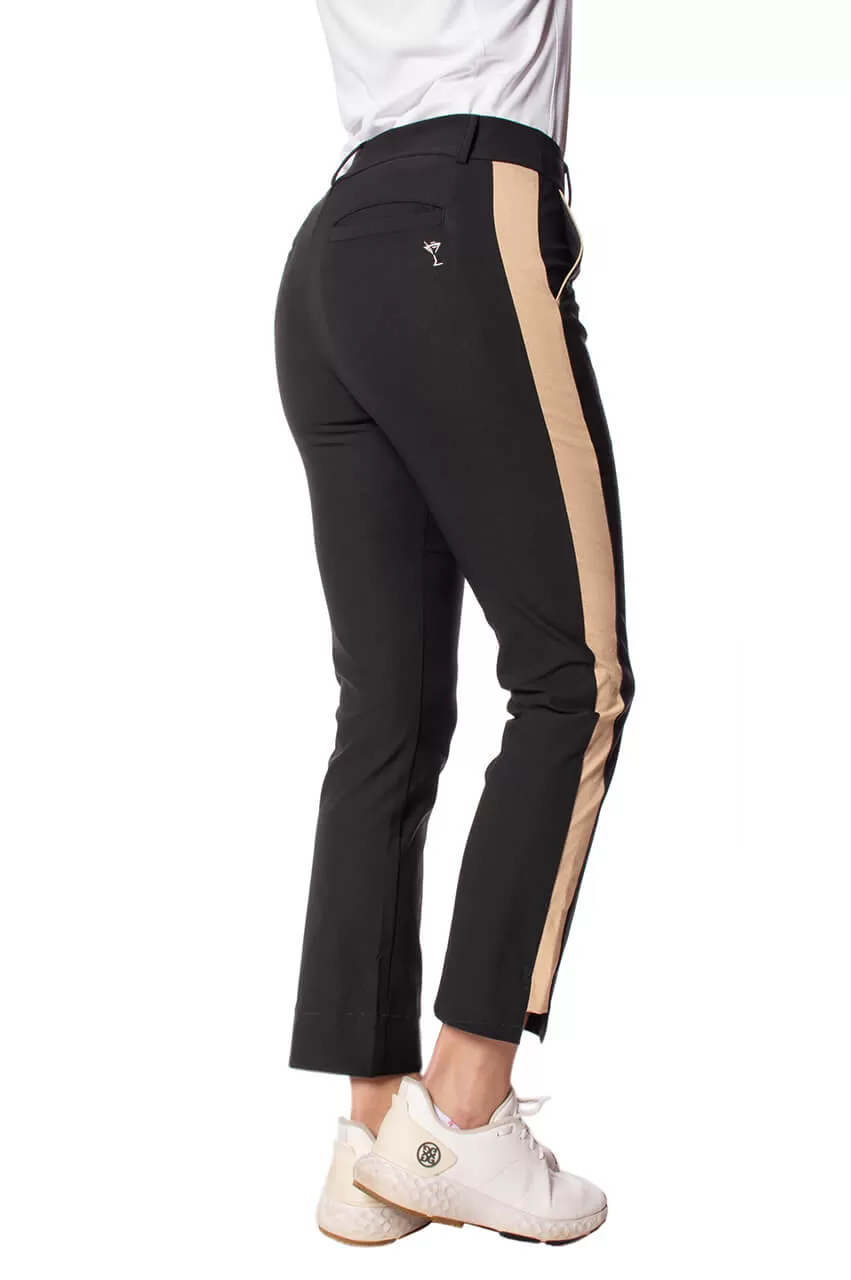 Black/Camel Stretch Ankle Pant