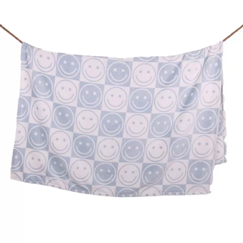 Blue Smiley Blanket