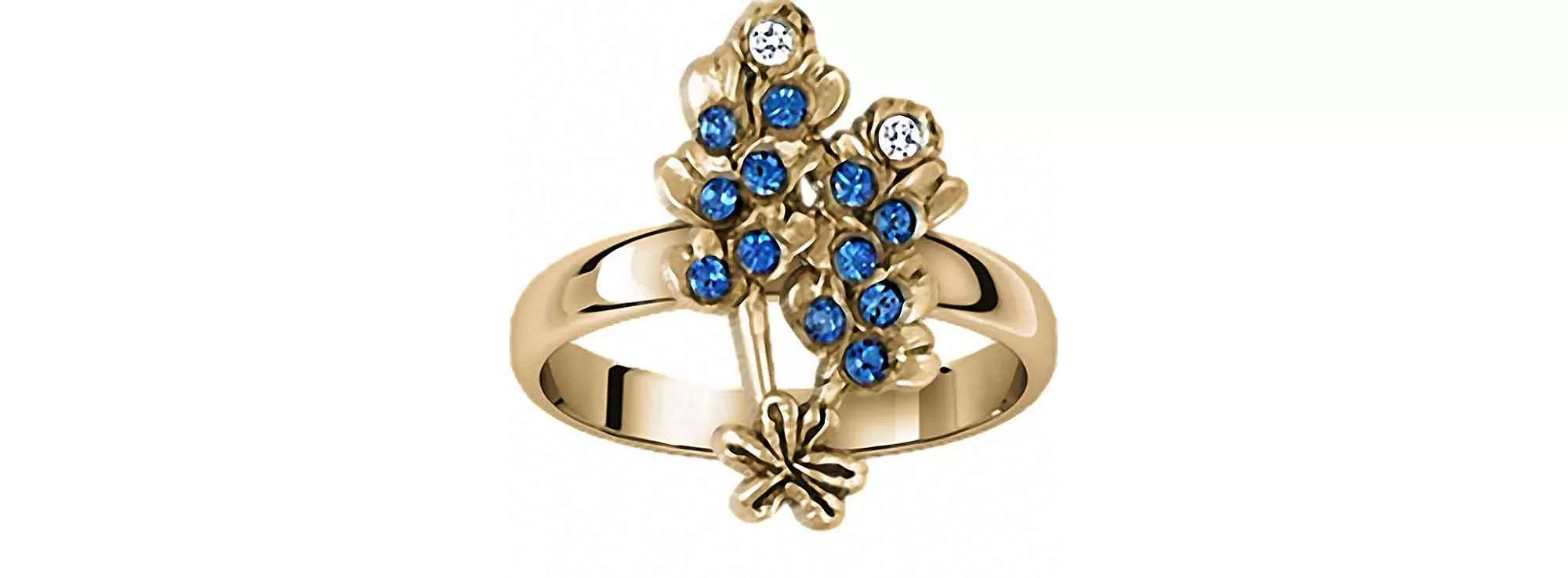 Bluebonnet Jewelry Sterling Silver Handmade Bluebonnet Flower Ring  BBD2X-RG