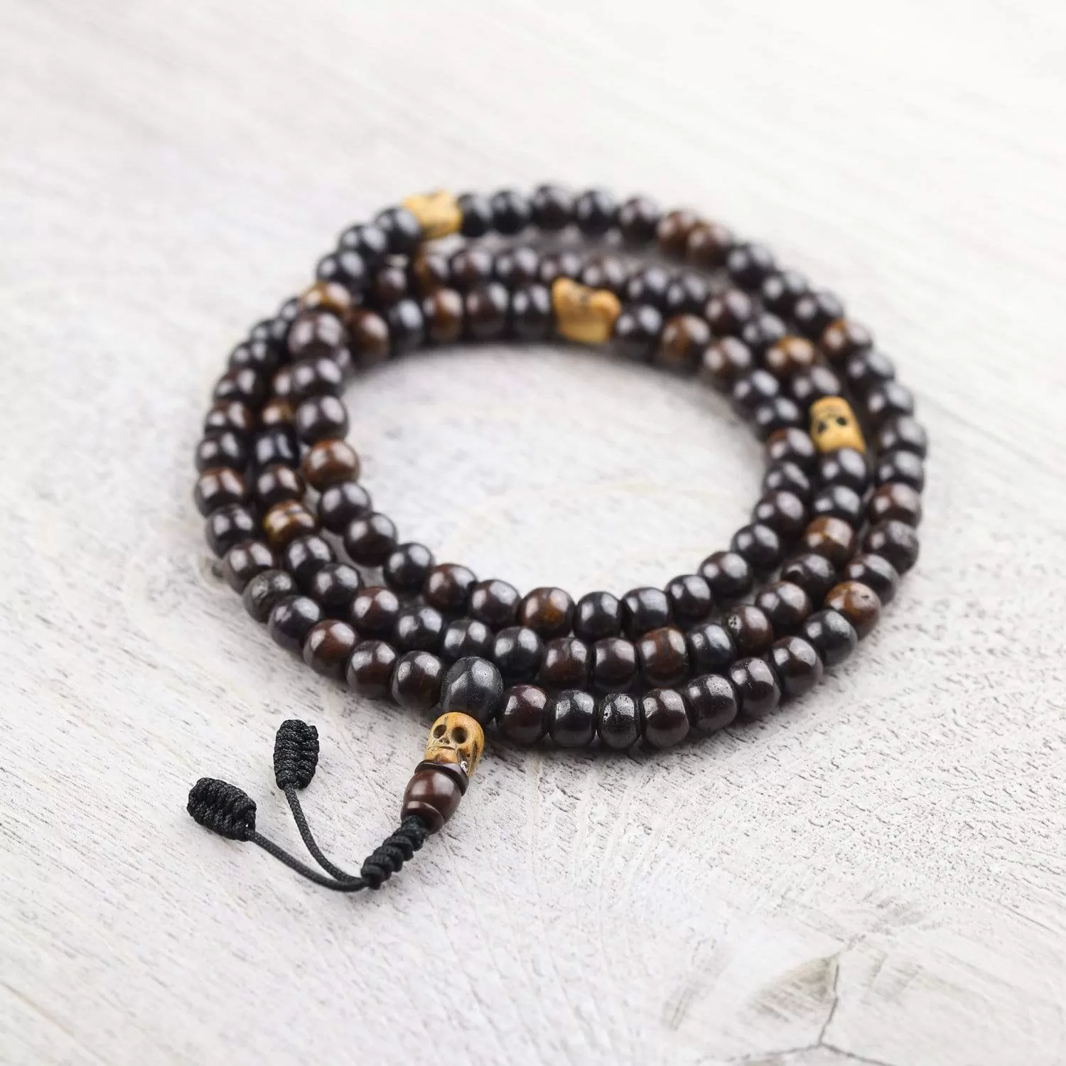 Bone and Skull Impermanence Mala & Bracelet Set