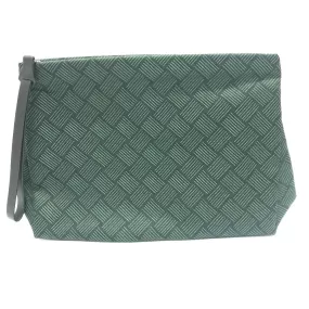 BOTTEGAVENETA Clutch bag canvas green All-over pattern INTRECCIATO With pouch strap Women Used Authentic