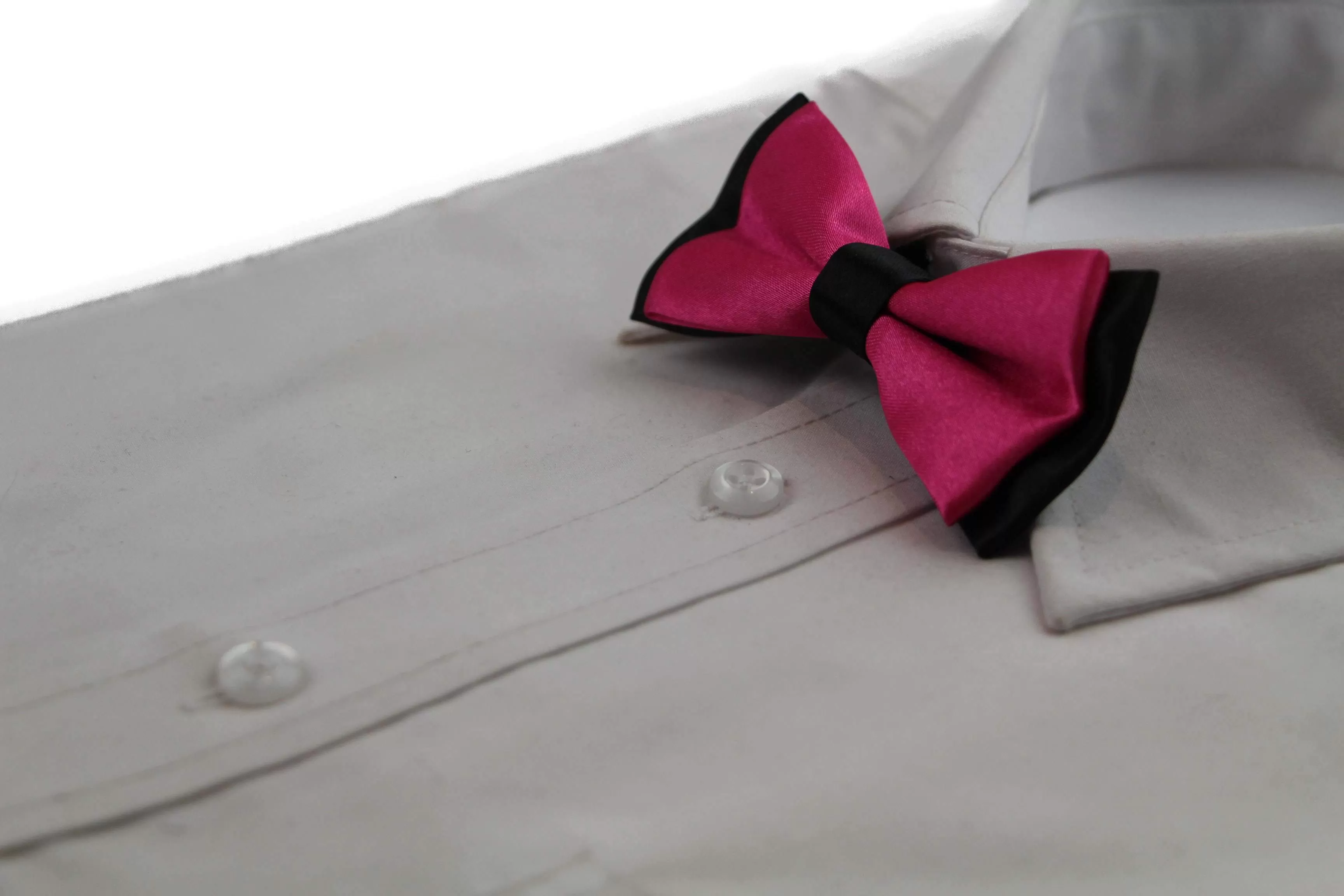 Boys Hot Pink Two Tone Layer Bow Tie