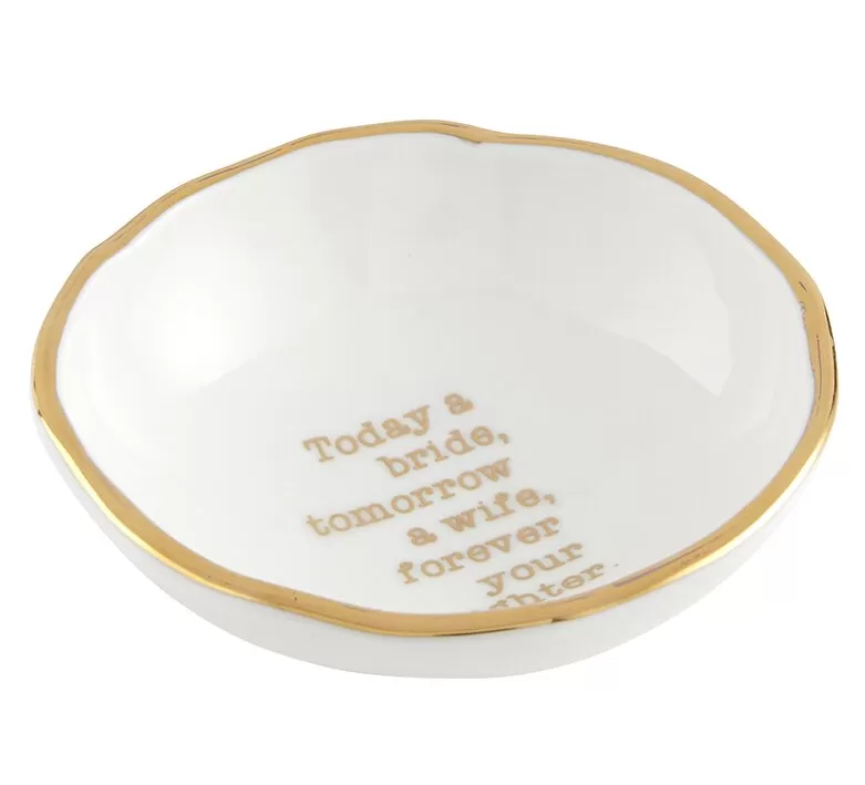 Bridal Gold Edge Jewelry Dish