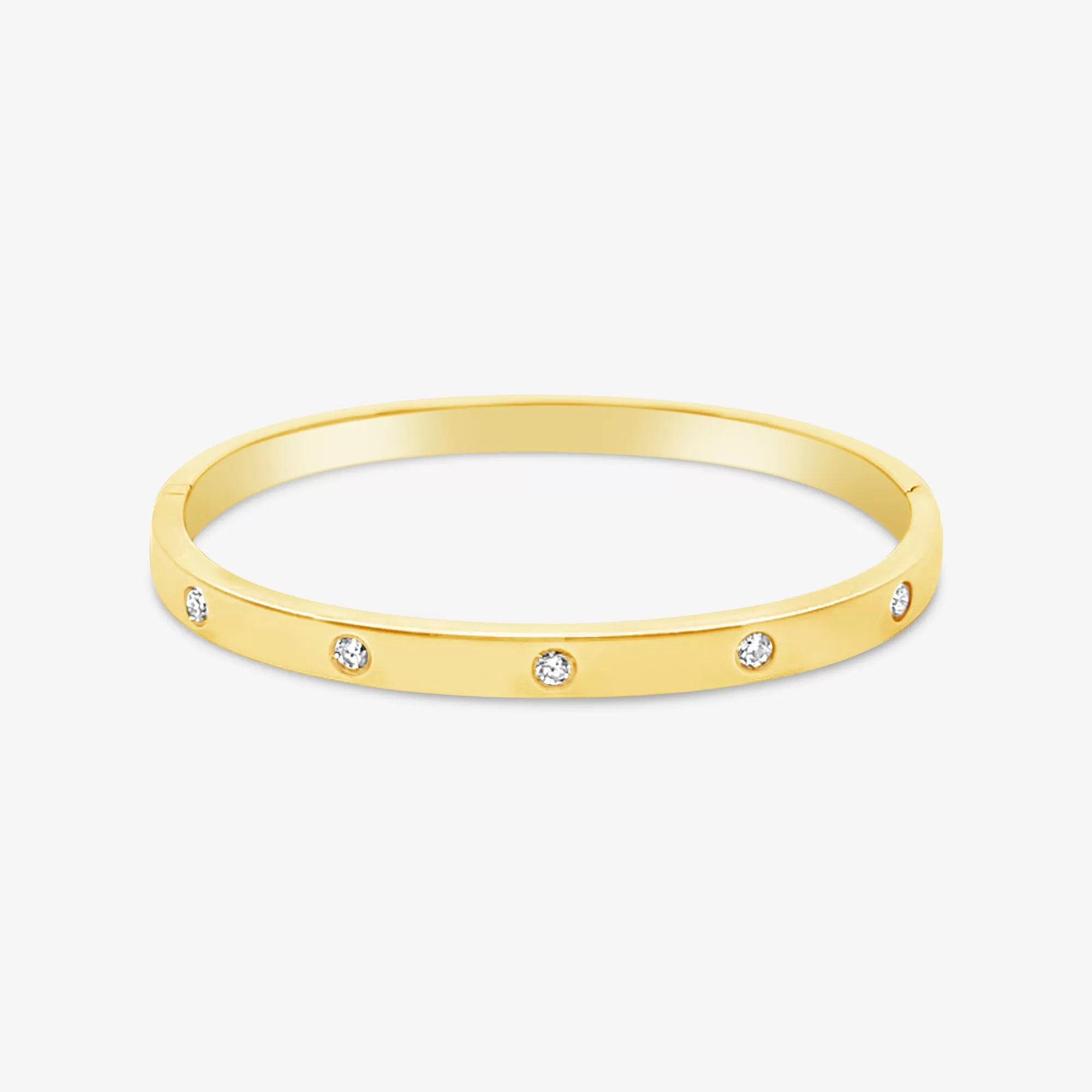 Burnished 5 Diamond Bangle Bracelet