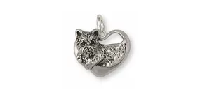 Cairn Terrier Charm Jewelry Sterling Silver Handmade Dog Charm CR9-C