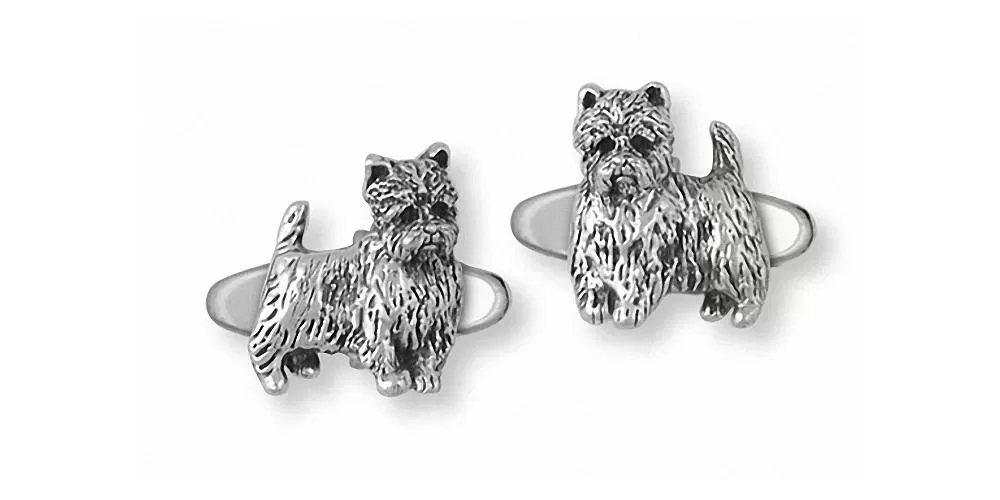 Cairn Terrier Cufflinks Jewelry Sterling Silver Handmade Dog Cufflinks CNWT34-CL