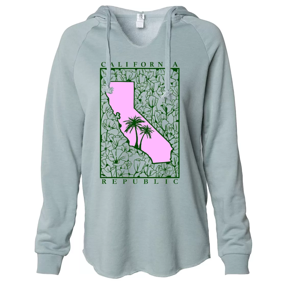 California Pink Poppies Women's Soft Hooded Pullover