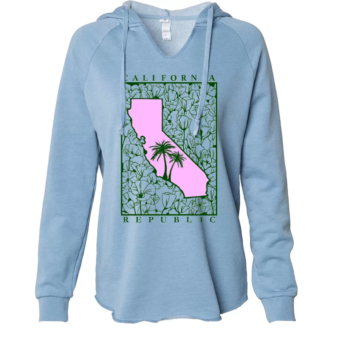 California Pink Poppies Women's Soft Hooded Pullover