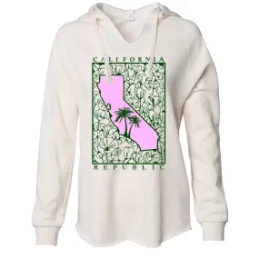 California Pink Poppies Women's Soft Hooded Pullover