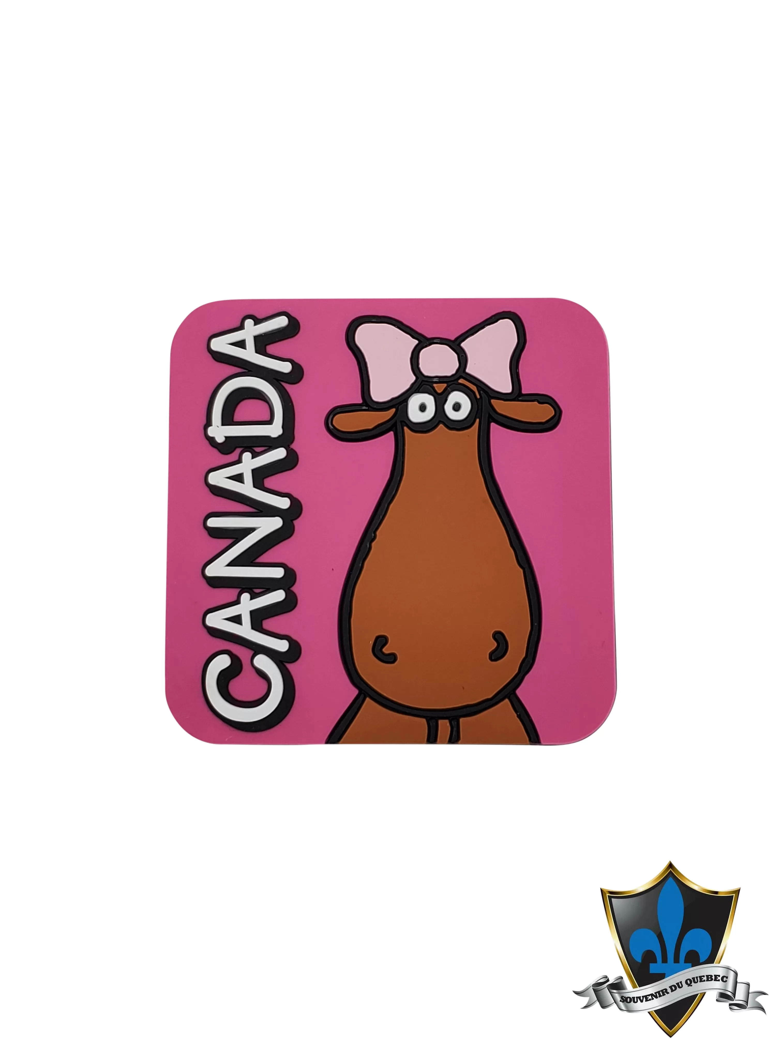 Canadian love pink  moose. Pvc Canada Magnet