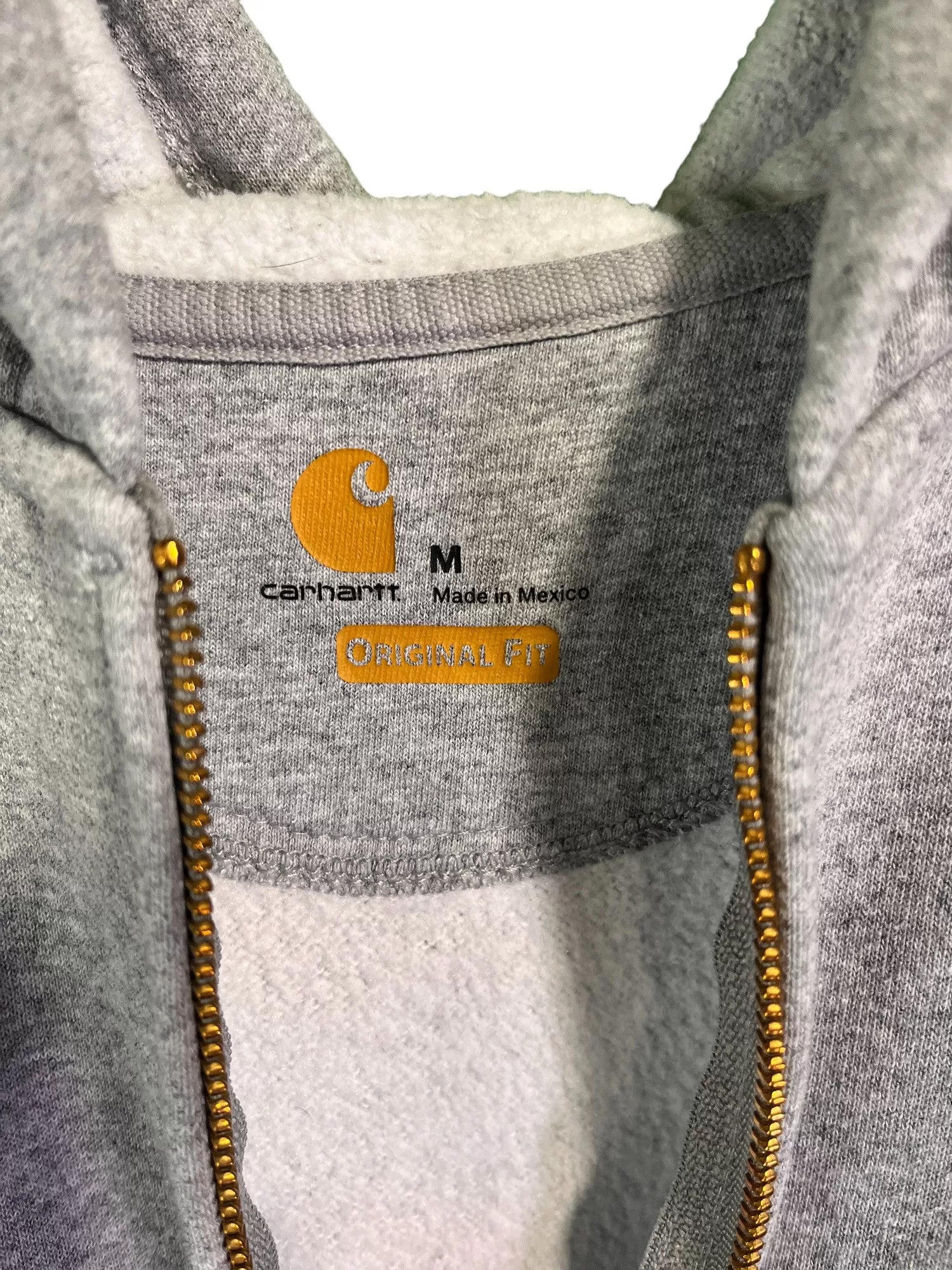 Carhartt Classic Grey Full Zip Hoodie Size Medium