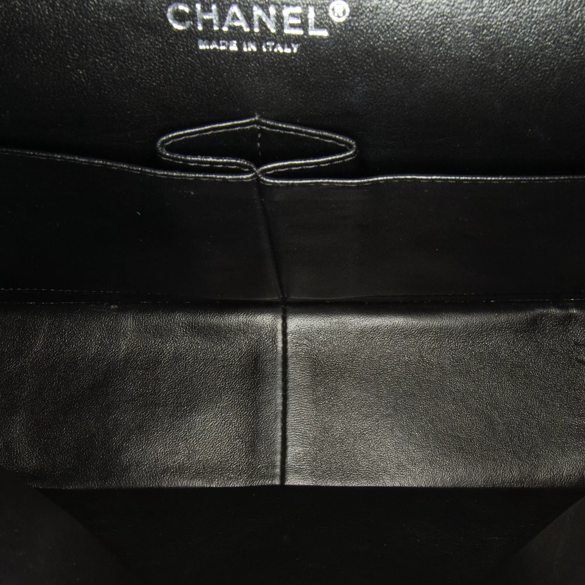 Chanel Classic Double Flap Jumbo Black Patent Silver