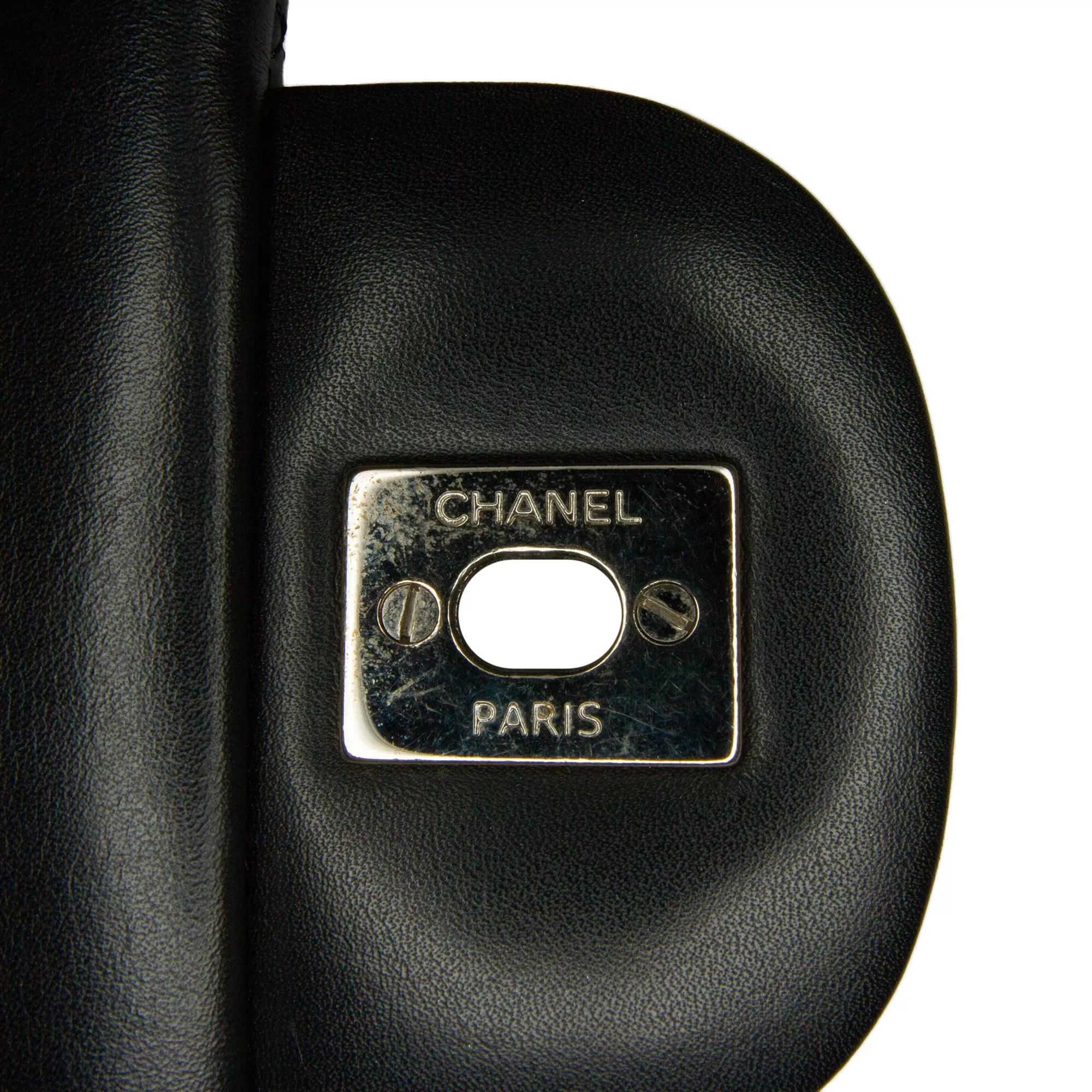 Chanel Classic Double Flap Jumbo Black Patent Silver