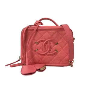 Chanel Filigree Vanity Bag Small Pink Caviar