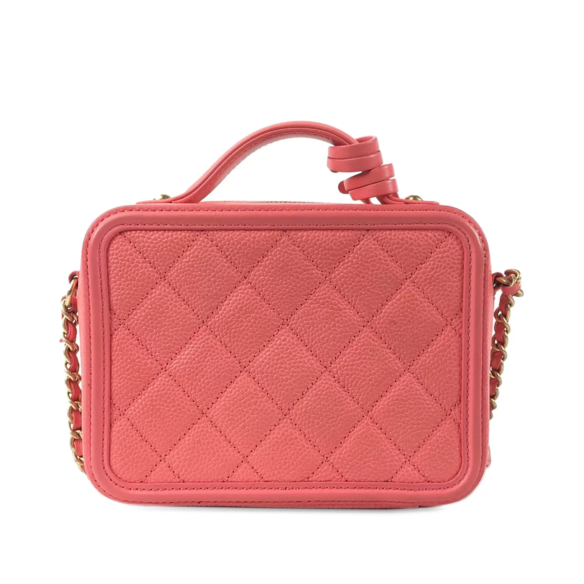 Chanel Filigree Vanity Bag Small Pink Caviar