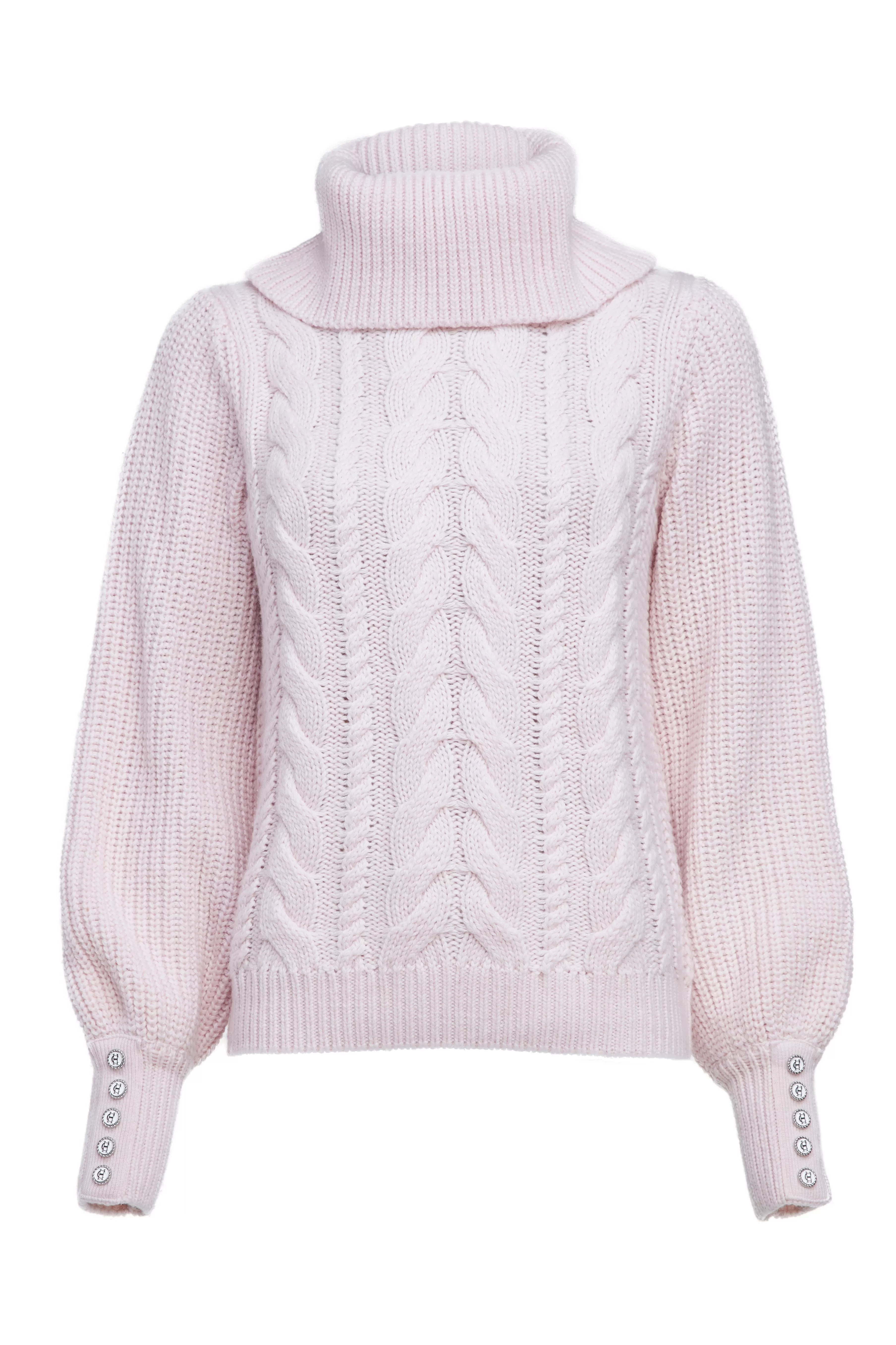 Corded Roll Neck Knit (Ice Pink)