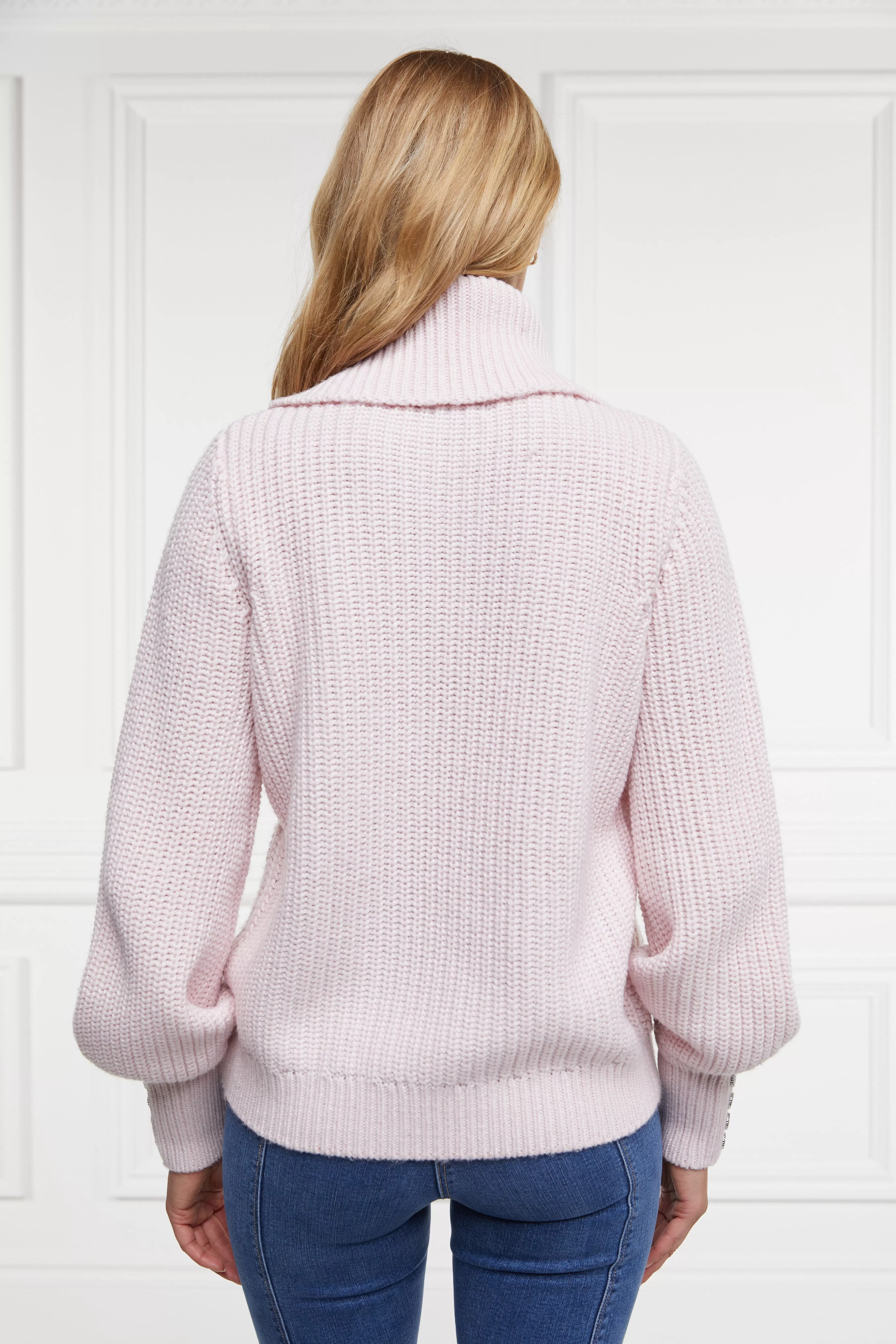 Corded Roll Neck Knit (Ice Pink)