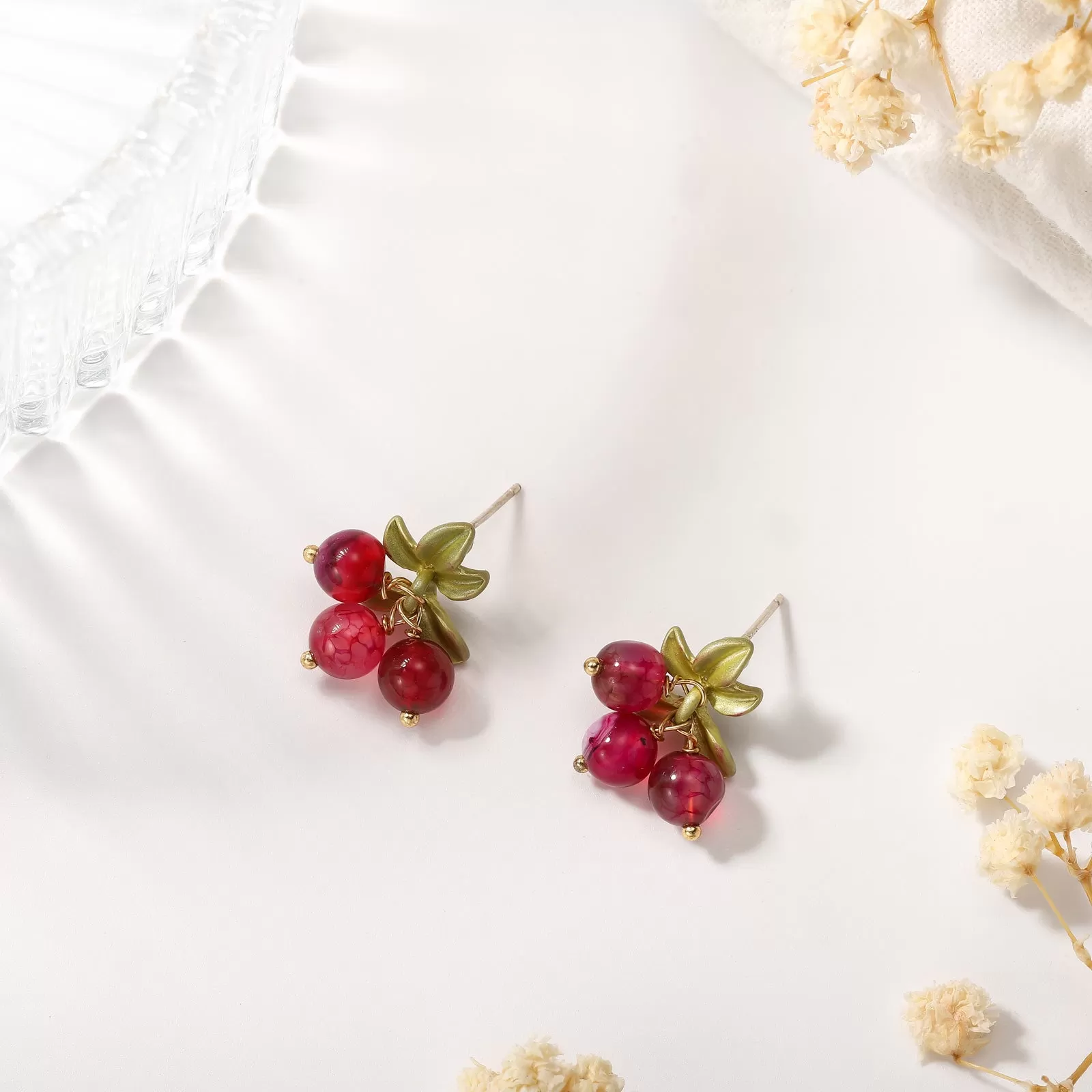 Cranberry Stud Earrings